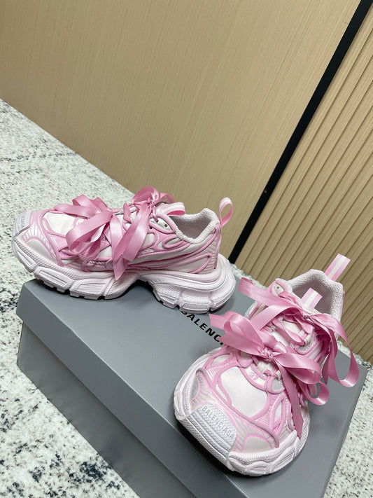 Balenciaga Sneaker Mesh Lace-up Light Pink Fabric 534184