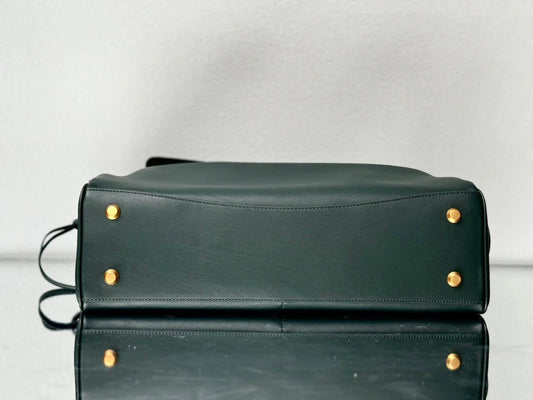 Balenciaga Large Bag 40 Dark Green Calfskin Gold Hardware