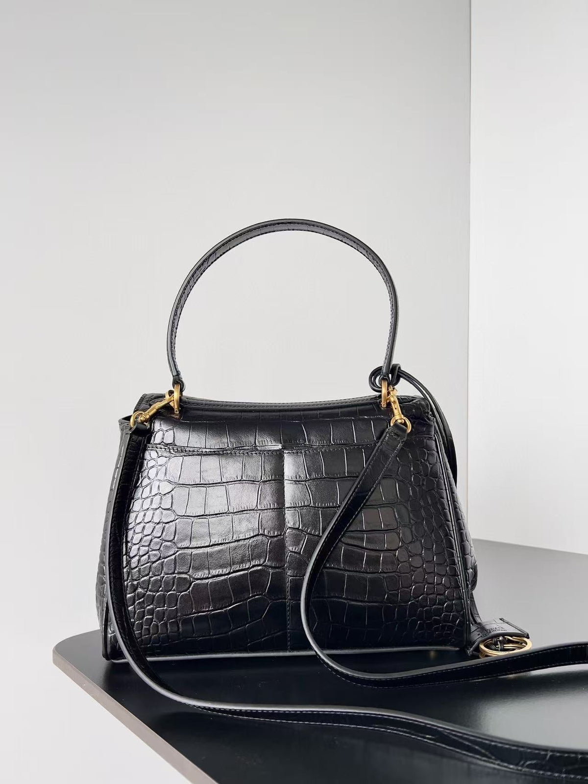 Balenciaga Rodeo Tote Bag Black Calfskin