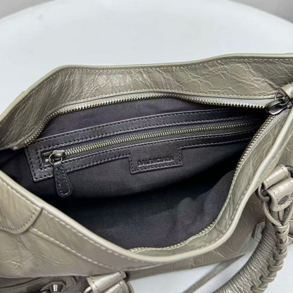Balenciaga Le City Small Tote Bag Olive Green Arena Lambskin