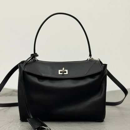 Balenciaga Small Rodeo Bag 29 Black Calfskin Sliver Hardware