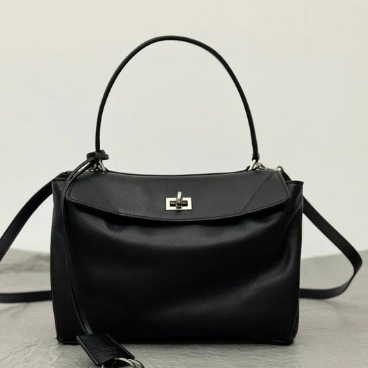 Balenciaga Small Rodeo Bag 29 Black Calfskin Sliver Hardware