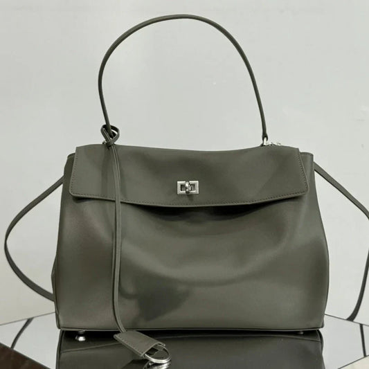 Balenciaga Medium Rodeo Bag 35 Olive Green Caflskin Sliver Hardware