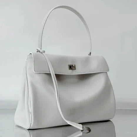 Balenciaga Small Bag 29 White Calfskin Sliver Hardware