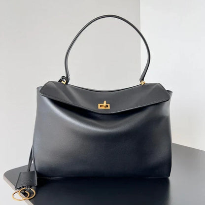 Balenciaga Medium Rodeo Bag 35 Black Calfskin Gold Hardware