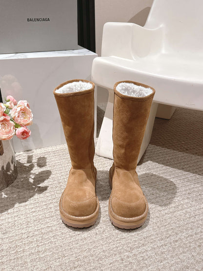 Balenciaga 25s snow boots brown suede wool 467187