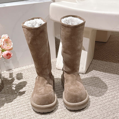 Balenciaga 25s snow boots beige suede wool 467189
