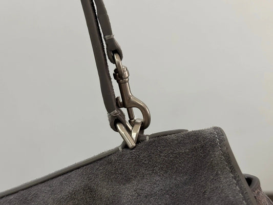 Balenciaga Small Bag 29 Gray Suede Sliver Hardware