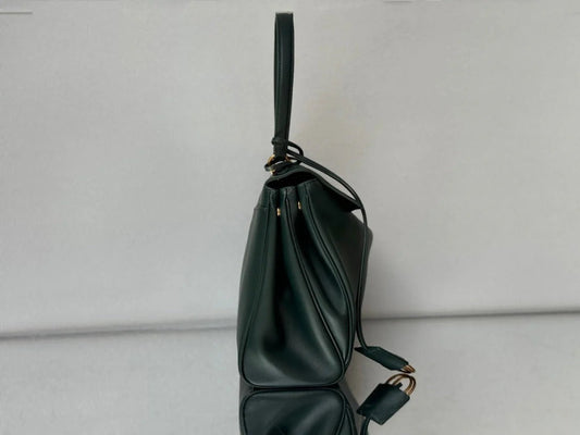 Balenciaga Medium Bag 35 Dark Green Calfskin Gold Hardware