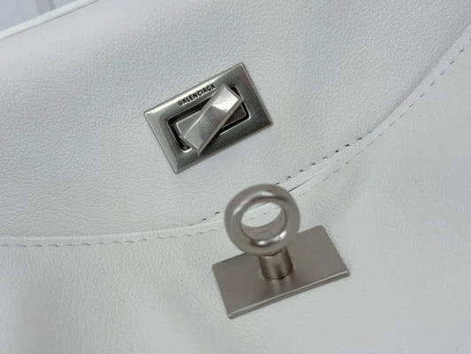 Balenciaga Small Bag 29 White Calfskin Sliver Hardware