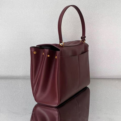 Balenciaga 2026 Rodeo Bag 29 Burgundy Calfskin Gold Hardware