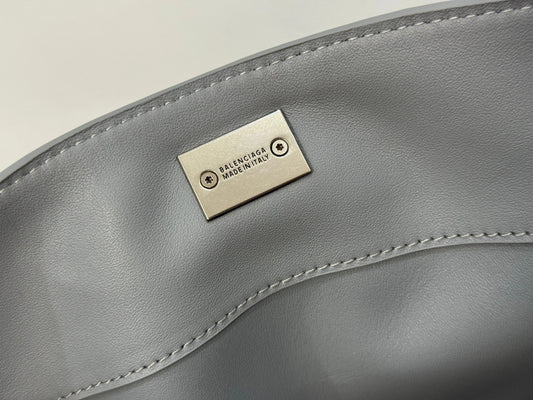 Balenciaga Small Bag 29 Gray Calfskin Sliver Hardware