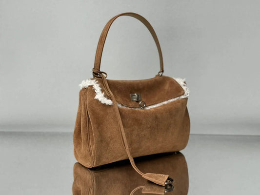 Balenciaga Small Rodeo Bag 29 Brown Suede Sliver Hardware