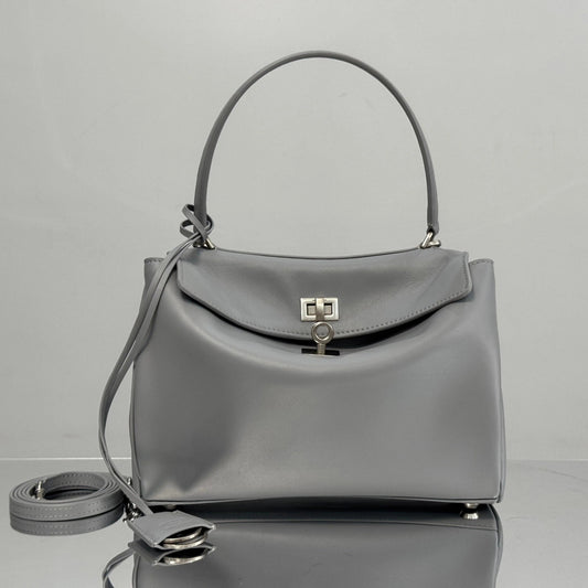 Balenciaga Small Bag 29 Gray Calfskin Sliver Hardware