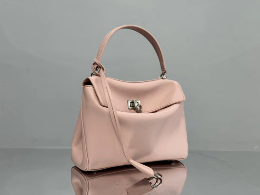 Balenciaga Mini Bag 22 Light Pink Calfskin Sliver Hardware